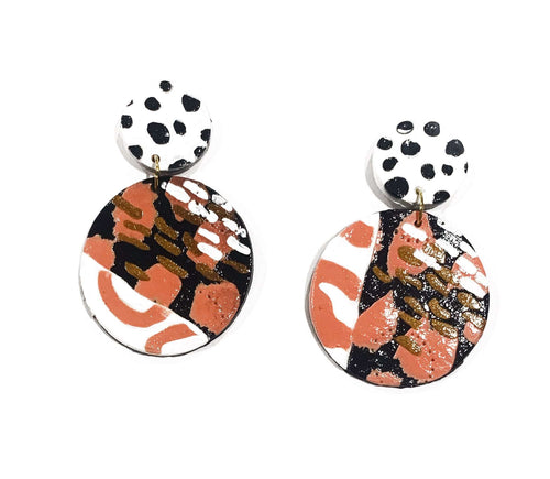 Zara large gloss circle drop earrings