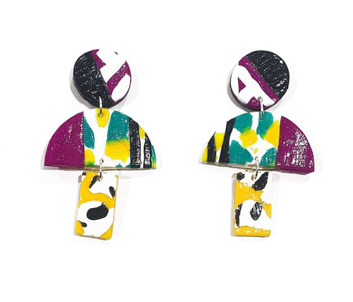 Shirin trio gloss drop earrings