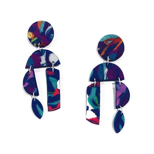 Galaxy medium drop earrings