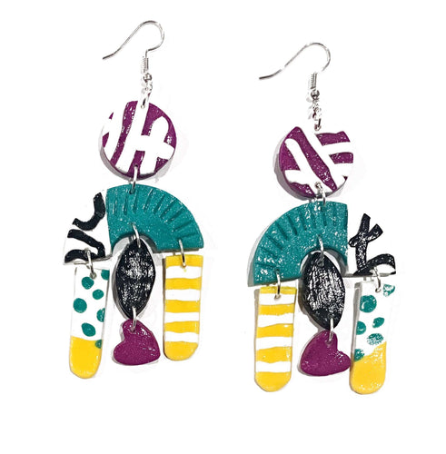 Shirin long gloss drop earrings