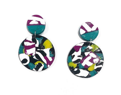 Shirin large gloss circle drop earrings