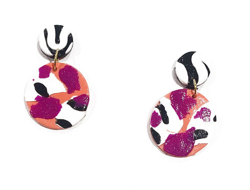 Millah small gloss circle drop earrings